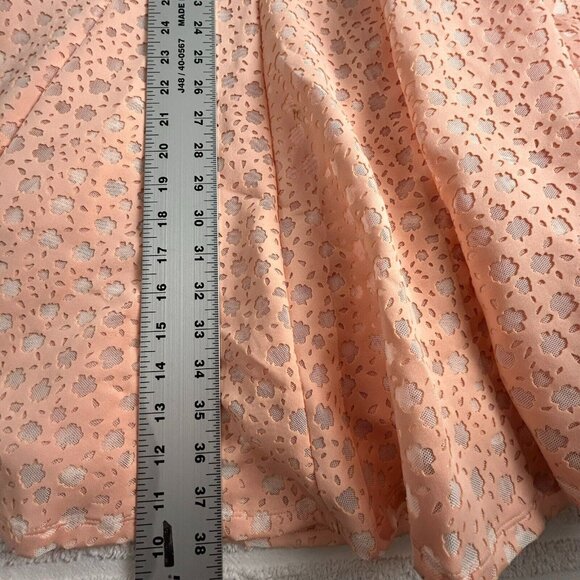 Calvin Klein Women's Floral Cut Out Print Fit & Flare Mini Dress Coral Orange 12 - Picture 11 of 12